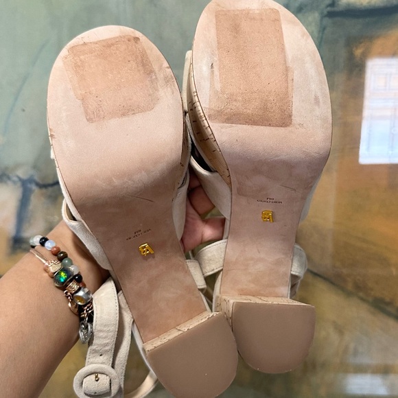 🌹VERONICA BEARD🌹 Lucille Cork Suede Platform Sandals Size: 9M - Picture 16 of 16